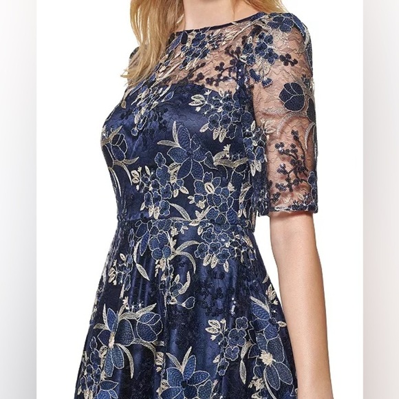 Eliza J Embroidered Sequin Midi Dress - Picture 4 of 7